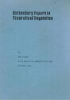 Gothenburg papers in theoretical linguistics 38, September 1978
